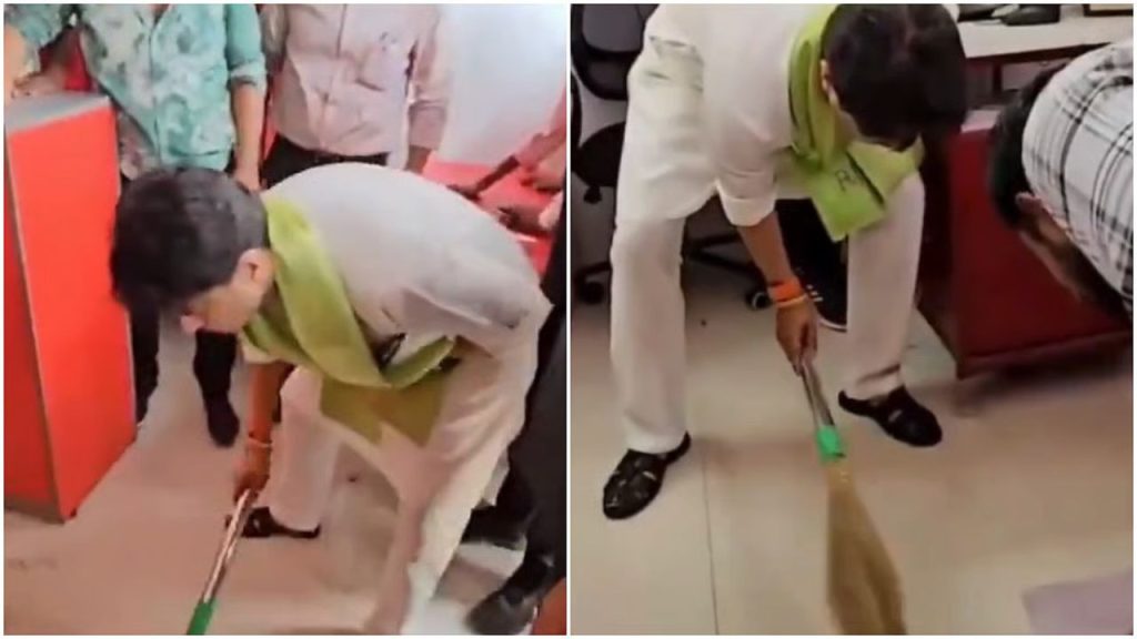 Jyotiraditya Scindia News: झाड़ू लेकर पोस्ट ऑफिस पहुंचे सिंधिया, कर्मचारियों से पूछा- सफाई क्यों नहीं होती यहां? देखें VIDEO