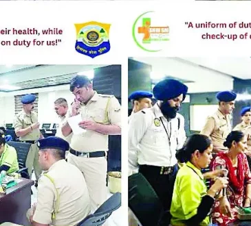 पुलिस कर्मियों-परिजनों ने करवाई स्वास्थ्य की जांच