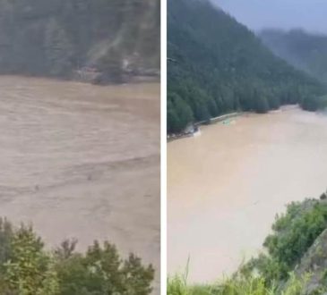 उत्तराखंड के उत्तरकाशी जिले के धराली में बादल फटने के कारण खीर गंगा नदी...