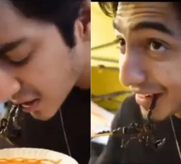 Ahaan Panday Eating Fried Scorpion