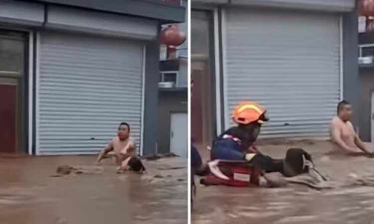 चीन में भयंकर बाढ़ के बीच एक कपल का इमोशनल वीडियो सामने आया है। यहां एक कपल...