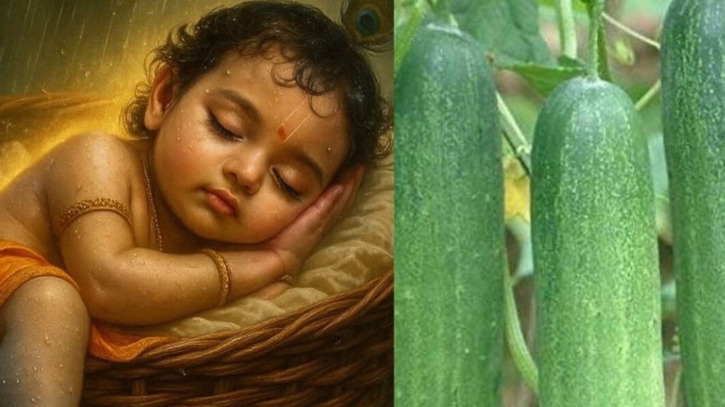 જનમાષ્ટમી પર ખિરાની ધાર્મિક વિધિઓ: શ્રી કૃષ્ણની જન્મજયંતિ સાથે જાંમાષ્ટમી પર કાકડીંગ કાકડીઓ … Kheera Rituals on Janmashtami: जन्माष्टमी पर डंठल वाले खीरे के साथ ही श्री कृष्ण के जन्मोत्सव...