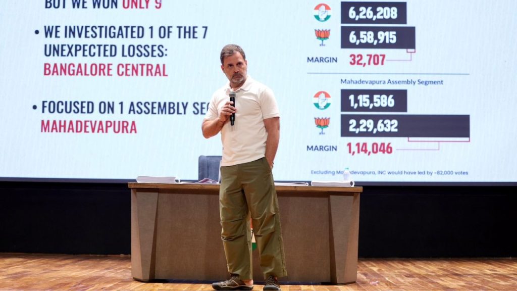 कांग्रेस नेता राहुल गाधी ने एक प्रेस कॉन्फ्रेंस कर महाराष्ट्र औऱ कर्नाटक...