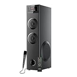 ઇન્ટેક્સ 700-s મલ્ટિમીડિયા 70 ડબલ્યુ બ્લૂટૂથ ટાવર સ્પીકર | વાયર્ડ કારાઓકે માઇક | પાર્ટી સ્પીકર અને 5.25 ઇંચ વૂફર | એલઇડી ડિસ્પ્લે અને બ્લૂટૂથ વી 5.2 | સંપૂર્ણપણે રિમોટ કંટ્રોલ (બ્લેક)