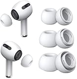 Apple AirPods Pro 2 અને Airpods Pro માટે Sounce સિલિકોન રિપ્લેસમેન્ટ ઇયરપેડ, એન્ટિ-સ્લિપ ઇયરટિપ્સ, કડક સીલ, ચાર્જિંગ કેસમાં બંધબેસે છે, તમામ 3 કદ શામેલ છે (નાના+મધ્યમ+મોટા) (3 સેટ, 6Pc) - સફેદ