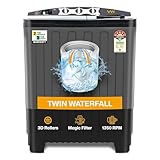 વીડબ્લ્યુ 7.5 કિગ્રા 5 સ્ટાર એક્વા સ્પિન સેમી સ્વચાલિત ટોપ લોડ વ washing શિંગ મશીન એક્વાસ્પિન 0075 પી (બ્લેક)