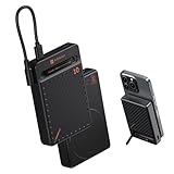 આઇફોન 12 અને ઉપર માટે, મેગસેફે મોબાઇલ સ્ટેન્ડ, 20 ડબ્લ્યુ આઉટપુટ સાથે બિલ્ટ ટાઇપ સી કેબલ સાથે પોર્ટ્રોનિક્સ 10000 એમએએચ 15 ડબલ્યુ મેગ્નેટિક વાયરલેસ ફાસ્ટ ચાર્જિંગ પાવરબેંક, એન્ડ્રોડ અને ઓસ્ટેન્ડ ક્યૂઆઈ સક્ષમ ઉપકરણો (બ્લેક)