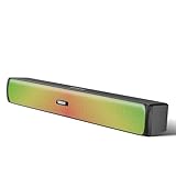 યુબોન એસપી 60 20 ડબલ્યુ બીટી સાઉન્ડબાર 10 કલાક પ્લેટાઇમ સાથે | આરજીબી લાઇટ્સ | બ્લૂટૂથ 5.3, ux ક્સ અને યુએસબી કનેક્ટિવિટી | 2000 માહ બેટરી | 2x બાસ (કાળો)