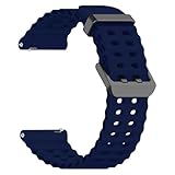 એસીએમ વ Watch ચ સ્ટ્રેપ સિલિકોન બેલ્ટ 20 મીમી હ્યુઆવેઇ વ Watch ચ જીટી 3 પ્રો સિરામિક એડિશન સ્માર્ટવોચ સ્પોર્ટ્સ ક્લાસિક બેન્ડ ડાર્ક બ્લુ સાથે સુસંગત