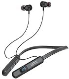 યુનિક્સ (-બેટરી ટકાવારી- ડિઝાઇન અને કમ્ફર્ટ નેકબેન્ડ-સ્ટાઇલ ડિઝાઇન ફ્લેક્સિબલ નેકબેન્ડ સોફ્ટ સિલિકોન બિલ્ડ ફેધર-લાઇટ સ્ટ્રક્ચર સ્વીટ-રિસિસ્ટ પરસેવો-પ્રતિરોધક સામગ્રી (કાળો)