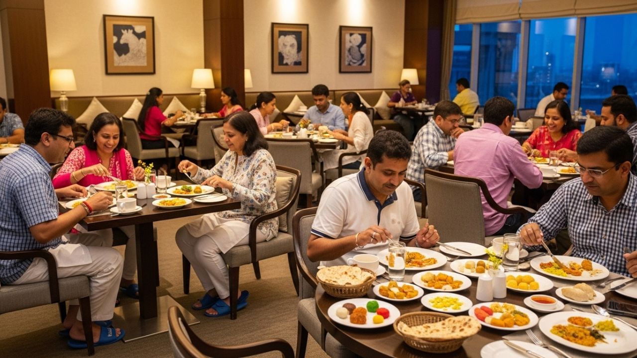 ધાર્મિક અને વાસ્તુ દ્રષ્ટિકોણઃ હિંદુ સંસ્કૃતિમાં ભોજનને 'મા અન્નપૂર્ણા'નું સ્વરૂપ માનવામાં આવે છે. તેથી જમતી વખતે ચપ્પલ પહેરવાને દેવીનું અપમાન માનવામાં આવે છે. વાસ્તુશાસ્ત્ર અનુસાર, ચપ્પલ અને ચંપલ બહારથી નકારાત્મક ઉર્જા લઈને ઘરમાં પ્રવેશ કરે છે. ખાસ કરીને રસોડામાં કે ડાઇનિંગ એરિયામાં આવી નકારાત્મક ઉર્જા શાંતિ અને સમૃદ્ધિમાં અડચણો ઉભી કરે છે.