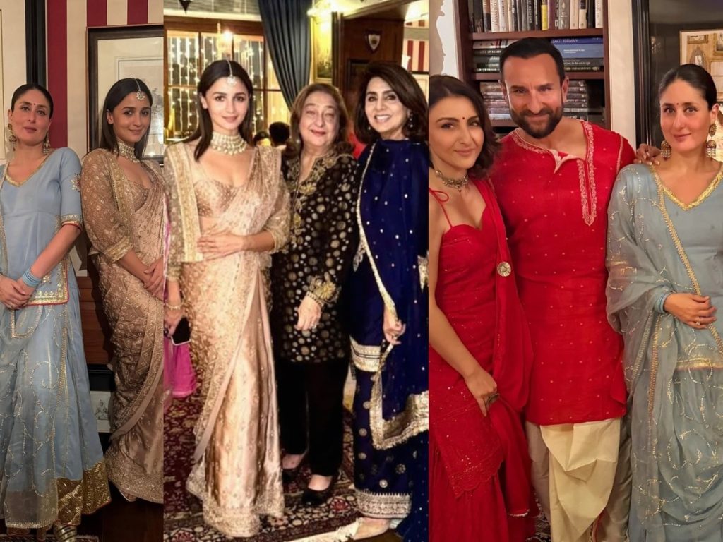 करीना कपूर की दिवाली पार्टी में आलिया के लुक ने किया इम्प्रेस, एक साथ आया खान और कपूर...