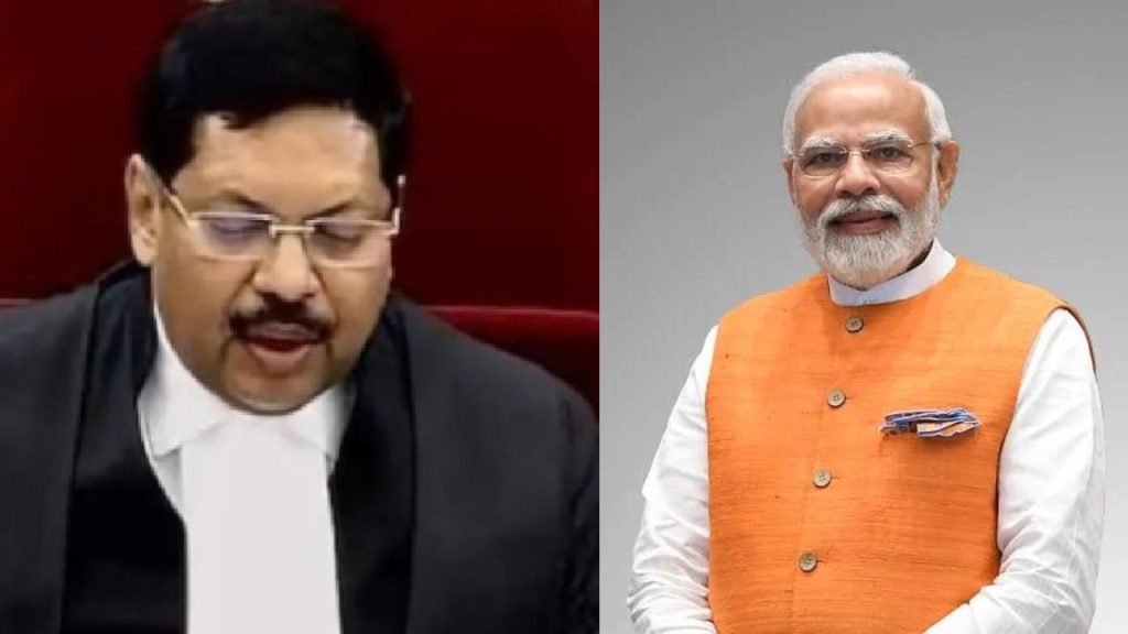 સીજેઆઈ સાથે વાત કરતા દેશના વડા પ્રધાન નરેન્દ્ર મોદીએ કહ્યું કે આવી સ્થિતિમાં … CJI से बात करते हुए देश के प्रधानमंत्री नरेंद्र मोदी ने कहा कि ऐसी स्थिति में...