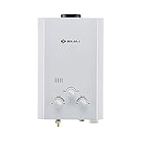 Bajaj Majesty Duetto Gas 6 Ltr વર્ટિકલ વોટર હીટર (LPG)|ઘર માટે ગેસ ગીઝર| ઓક્સિજન ડિપ્લેશન સેન્સર|વ્હાઇટ