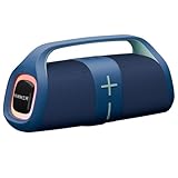 RGB લાઇટ્સ સાથે હેમર બૂમ 30W બ્લૂટૂથ સ્પીકર, ડ્યુઅલ પેસિવ રેડિએટર્સ, TWS ફંક્શન, ટાઇપ-સી ચાર્જિંગ, મલ્ટી-કનેક્ટિવિટી (AUX/USB/TF/Bluetooth), બિલ્ટ-ઇન માઇક, 30H પ્લેટાઇમ સુધી, કેરી હેન્ડલ બ્લુ