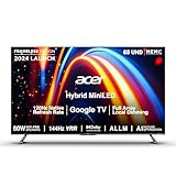 એસર 164 સેમી (65 ઇંચ) એમ સીરીઝ 4K અલ્ટ્રા એચડી સ્માર્ટ QLED મીની એલઇડી ગૂગલ ટીવી AR65UDMGR2885AT (બ્લેક)