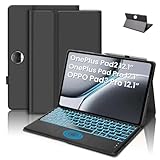 OnePlus Pad 2 /Pad Pro/Oppo Pad 3 Pro 12.1 ઇંચ બેક કવર 2024 માટે TECPHILE કીબોર્ડ કેસ ટ્રેકપેડ, RGB બેકલીટ, મેગ્નેટિકલી ડીટેચેબલ મલ્ટી-ડિવાઈસ કીબોર્ડ, પેન હોલ્ડર, પ્રોટેક્ટીવ ફોલિયો સાથે