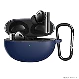 Realme Buds Air 5 Pro માટે Sounce સિલિકોન કેસ કવર, Carabiner ક્લિપ સાથે પોર્ટેબલ નોન-સ્લિપ ગ્રિપ અને સ્ક્રેચ-પ્રતિરોધક પ્રોટેક્ટર ફુલ પ્રોટેક્શન વોટર રેઝિસ્ટન્ટ, શોકપ્રૂફ કવર - બ્લુ