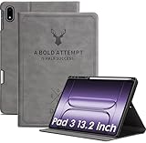 વનપ્લસ પેડ 3 13.2 ઇંચ કવર માટે રોબસ્ટ્રિયન કવર કેસ, વનપ્લસ પેડ 3 કવર માટે પેન્સિલ હોલ્ડર 13.2 ઇંચ માટે ડીયર પેટર્ન કવર કેસ [Auto Sleep Wake Support] - રાખોડી