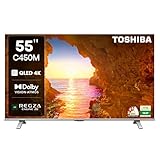 તોશિબા 139 સેમી (55 ઇંચ) C450ME સિરીઝ 4K અલ્ટ્રા HD સ્માર્ટ QLED ટીવી 55C450ME (સિલ્વર)