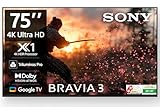 Sony BRAVIA 3 સિરીઝ 189 cm (75 inch) 4K અલ્ટ્રા HD AI સ્માર્ટ LED Google TV K-75S30B (બ્લેક)
