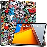 પોકો પેડ 12.1 ઇંચ કવર કેસ માટે પ્રોએલાઇટ કવર, પોકો પેડ 12.1 ઇંચ ટેબ્લેટ સપોર્ટ ઓટો સ્લીપ વેક ફીચર, હિપ્પી માટે ટ્રાઇફોલ્ડ ફ્લિપ કેસ