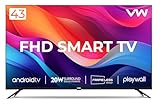 VW (Visio World 109 cm (43 inch) Playwall Frameless Series Full HD Android Smart LED TV VW43F1 (બ્લેક)