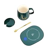 VUZNIX કોફી મગ વોર્મર, ડેસ્ક કોફી ગરમ પીણા માટે કપ હીટર, કોફી, દૂધ, ચા, કોકો, પાણી, ઘર અને ઓફિસ માટે ઓટોમેટિક થર્મોસ્ટેટિક સ્માર્ટ કપ હીટર