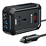પોર્ટ્રોનિક્સ કાર પાવર III પ્રો 200W કાર પાવર ઇન્વર્ટર યુનિવર્સલ AC સોકેટ સાથે, 65W ટાઇપ-C PD, 30W ટાઇપ-C PD, ડ્યુઅલ 18W USB, રીઅલ-ટાઇમ વોલ્ટેજ ડિસ્પ્લે, 12V કાર પ્લગ, લેપટોપ અને ફોન સાથે સુસંગત