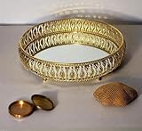 રેઝોનન્સ ગોલ્ડ સર્વિંગ ટ્રે, 30.48 સેમી x 30.48 સેમી મિરર સર્વિંગ ટ્રે ટેબલ ડેકોર સાથે