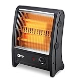 ઓરિએન્ટ ઇલેક્ટ્રિક ક્વાર્ટઝ રૂમ હીટર | 800 W નીચા પાવર વપરાશ | ટિપ-ઓવર પ્રોટેક્શન | ઝડપી ગરમી માટે 2 હીટિંગ સળિયા | કૂલ ટચ બોડી | 1 વર્ષની વોરંટી, બ્લેક