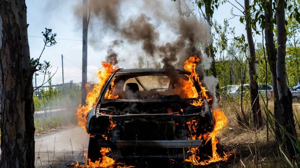 चलती कार में लगी भीषण आग, मैहर से लौट रहे श्रद्धालुओं की मर्सिडीज जलकर हुई खाक; ऐसे बची लोगों की जान | Mercedes Car Catches Fire on NH 30 satna pilgrims Nagpur Family returning from...