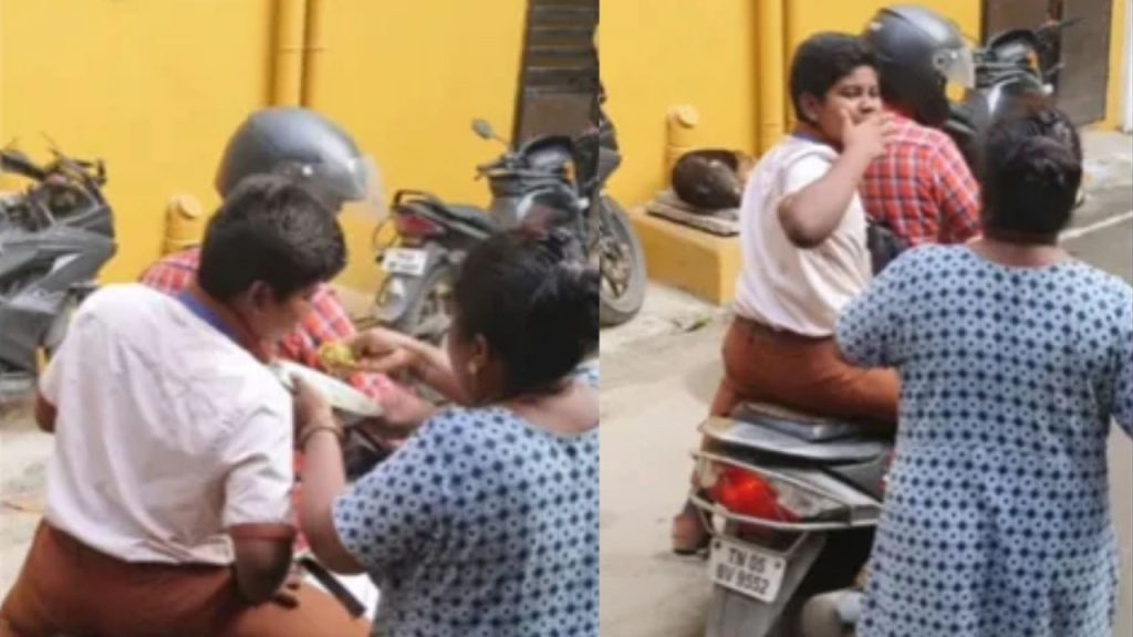 'हम चाहे जितने बड़े हो जाएं...', स्कूटर पर बैठे बच्चे को अपने हाथों से खाना खिलाती मां का क्यूट वीडियो वायरल | Cute Mother-Son Video Goes...
