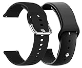 Noisefit Pro 6R સ્માર્ટવોચ બેન્ડ બ્લેક માટે સુસંગત 2 સિલિકોન વોચ સ્ટ્રેપનું AONES 22mm પેક