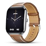 પેબલ નવી લોન્ચ થયેલ રોયલ એજ 1.93” હંમેશા-ઓન ડિસ્પ્લે સાથે કર્વ્ડ AMOLED ડિસ્પ્લે સ્માર્ટવોચ | પ્રીમિયમ સ્લિમ ડિઝાઇન | રોટેટિંગ ક્રાઉન | બ્લૂટૂથ કોલિંગ | હેલ્થ સ્યુટ | પ્રીમિયમ સ્ટ્રેપ - બ્રાઉન