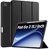 OnePlus Pad Go 2 માટે રોબસ્ટ્રિયન કવર પેન્સિલ ધારક સાથે 12.1 ઇંચ કવર કેસ, OnePlus Pad Go 2 ટેબ્લેટ કવર માટે ટ્રાઇફોલ્ડ કવર કેસ [Auto Sleep Wake Support] - કાળો