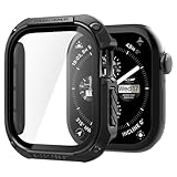 એપલ વોચ સીરીઝ 11 46 મીમી કેસ માટે સ્પિજેન ટફ આર્મર, ટેમ્પર્ડ ગ્લાસ સાથે સીરીઝ 10 46 મીમી ફુલ કવર કેસ - બ્લેક
