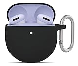 હેવી ડ્યુટી કેરાબીનર (બ્લેક, પિક્સેલ બડ્સ 2a) સાથે Google Pixel Buds 2a માટે યલોઈંક સિલિકોન કેસ કવર