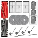 (15 પેક) Roborock Saros 10R રોબોટ વેક્યુમ, 2 રોલર બ્રશ, 4 સાઇડ બ્રશ, 3 ડસ્ટ બેગ, 3 HEPA ફિલ્ટર્સ, 3 મોપ પેડ્સ સાથે સુસંગત Saros 10R રિપ્લેસમેન્ટ પાર્ટ્સ