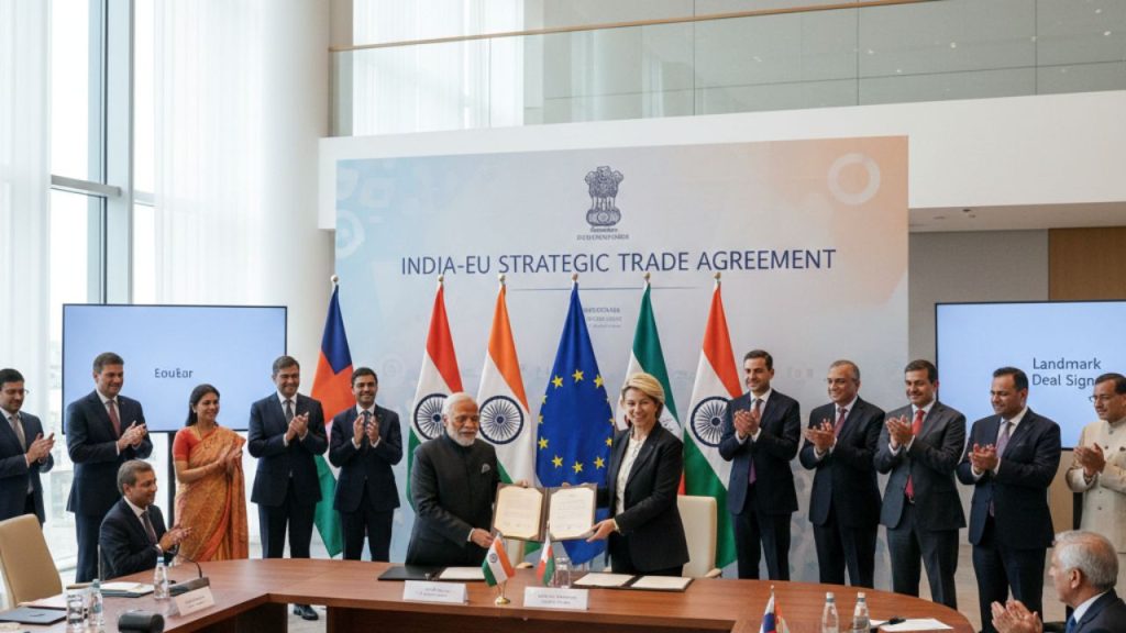 'मदर ऑफ ऑल डील्स' के बेहद करीब भारत-यूरोपियन यूनियन व्यापार समझौता, दुनिया के सबसे बड़े बिजनेस फोरम में EU प्रमुख का बड़ा दावा | India EU Trade Deal Near Historic Stage Global Supply...