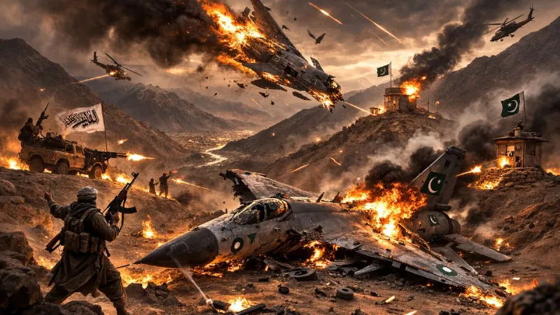 તાલિબાને પાકિસ્તાનનું ફાઈટર પ્લેન તોડી પાડ્યું! પાઇલટને જીવતો પકડવા માટે… Taliban shot down Pakistans fighter plane pilot captured alive video viral