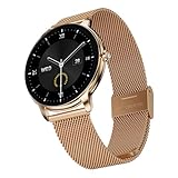 મહિલાઓ માટે બોટ ક્રોમ આઇરિસ ફેશન સ્માર્ટ વોચ - એલિગન્ટ અલ્ટ્રા-સ્લીક ડાયલ, લાઇટ-વેઇટ મેટલ બોડી, 1.32" AMOLED ડિસ્પ્લે, 1000 Nits, AOD, મહિલા વેલનેસ ટ્રેકિંગ વોચ (મેટલ ગોલ્ડ)