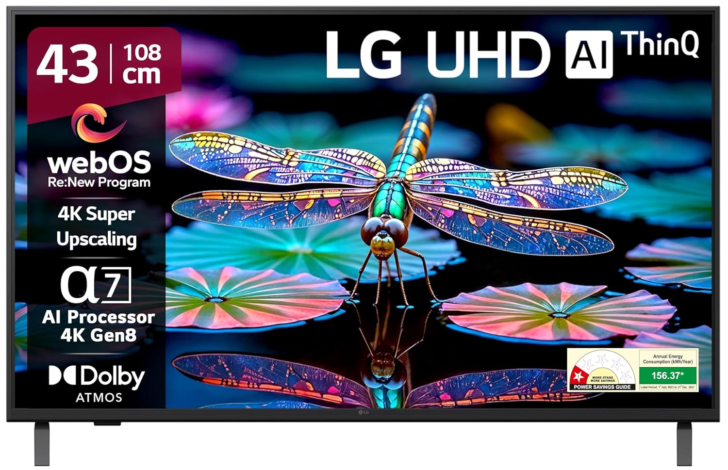 LG 43 ઇંચ UA82 સિરીઝ 4K અલ્ટ્રા એચડી સ્માર્ટ વેબઓએસ એલઇડી ટીવી 43UA82006LA 