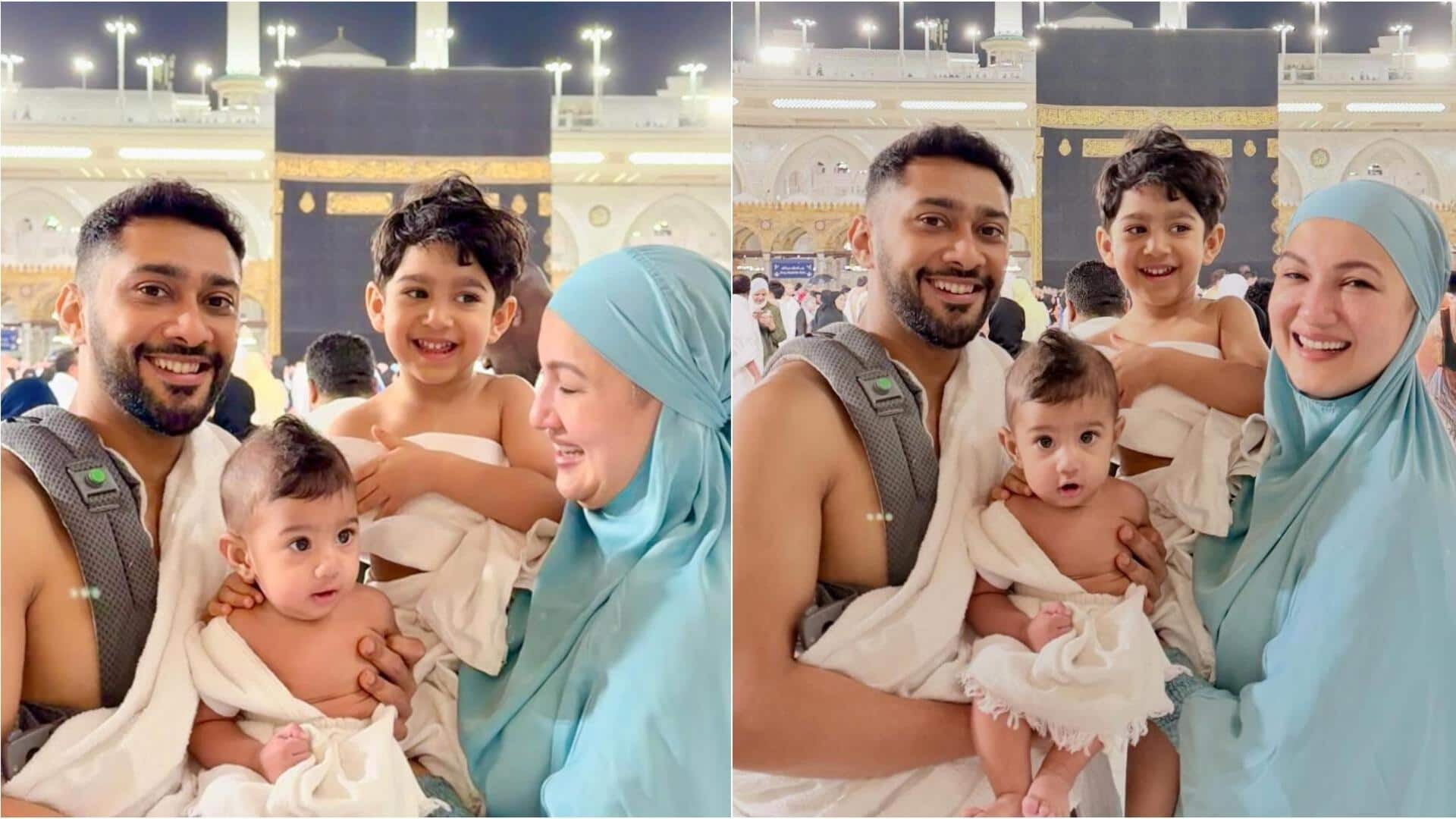 ગૌહર ખાને તેના બીજા પુત્રનો પરિચય કરાવ્યો, નાનો 'ફરવાન' ઉમરાહ માટે પહોંચ્યો