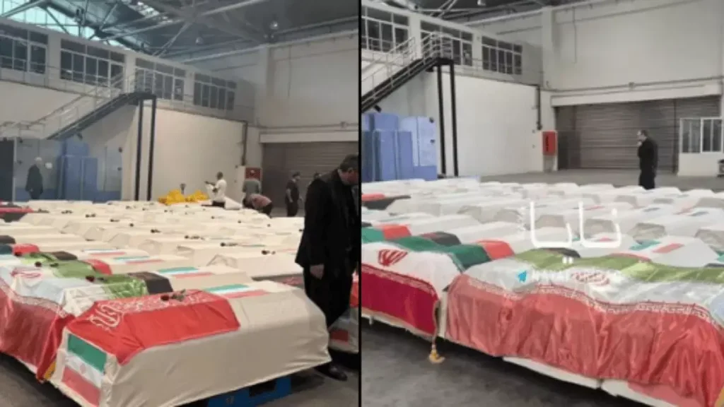 ઈરાને IRIS દેનાના શહીદોને છેલ્લી સલામી બતાવી, શબપેટીઓની તસવીરો બહાર પાડી Iran ने दिखाई IRIS Dena के शहीदों को अंतिम सलामी, ताबूतों की तस्वीरें जारी