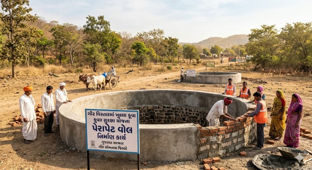 ગીરમાં વન્યજીવો કૂવામાં ન પડે તે માટે સરકારની અનોખી કામગીરી