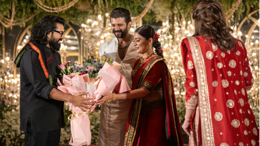 विजय देवरकोंडा-रश्मिका मंदाना के रिसेप्शन में नंगे पैर क्यों पहुंचे राम चरण? वीडियो देख हैरान फैंस