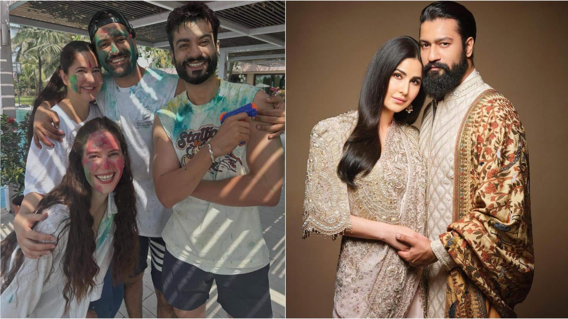 માતા બન્યા બાદ કેટરિના કૈફે કરી હતી તેની પહેલી હોળી, વિકી કૌશલ સાથે આ રીતે જોવા મળી હતી