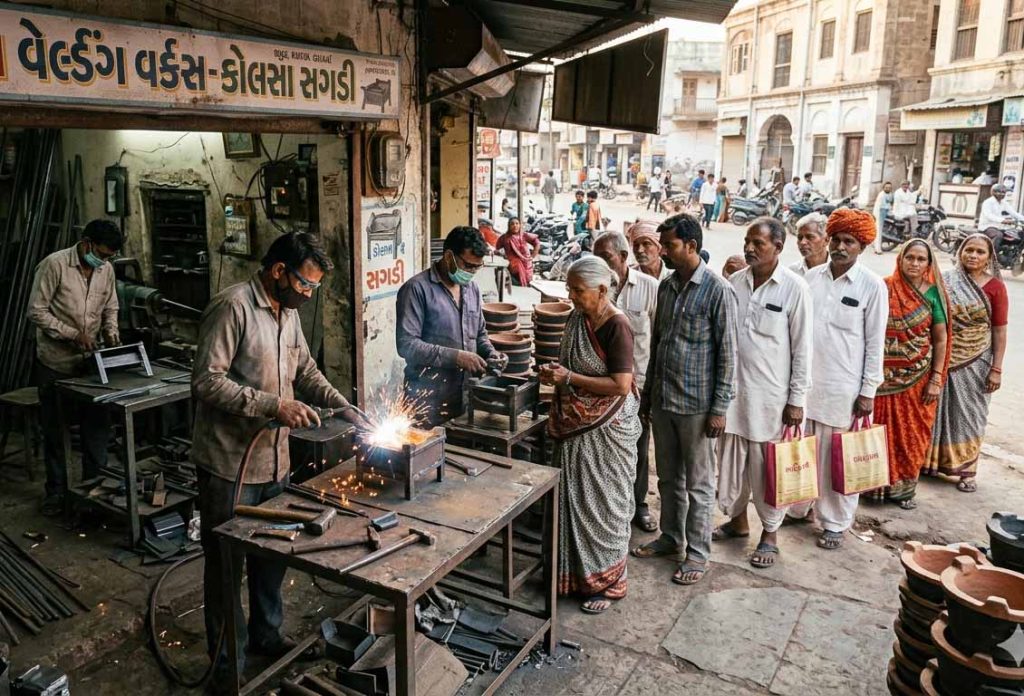 કોમર્શિયલ ગેસ સિલિન્ડરની અછત વચ્ચે ધંધાર્થીઓ કોલસાની સગડી તરફ વળ્યા