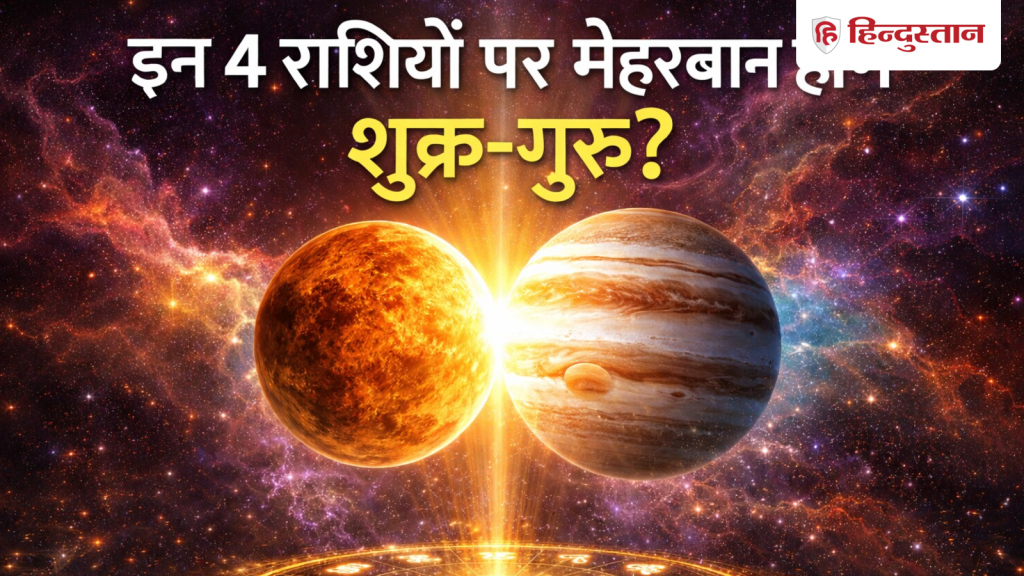 શુક્ર-ગુરુ જોડાણ 2026: શુક્ર-ગુરુ જોડાણથી આ 4 રાશિઓને ફાયદો થશે? 18મી માર્ચથી… Venus-Jupiter Conjunction 2026: शुक्र-गुरु की युति से इन 4 राशियों को मिलेगा लाभ? 18 मार्च से...